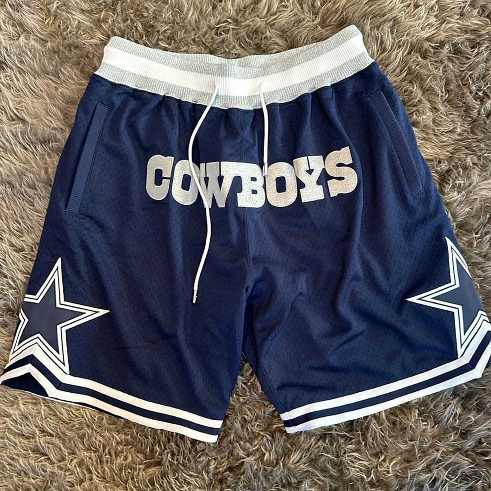 Dallas Cowboys Mitchell & Ness Just Don Gold Rush Shorts - Navy